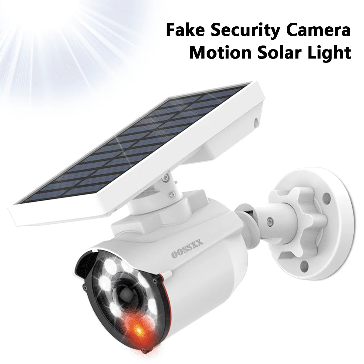 Solar-Powered Fake Outdoor Camera with Motion Sensor LED Floodligh