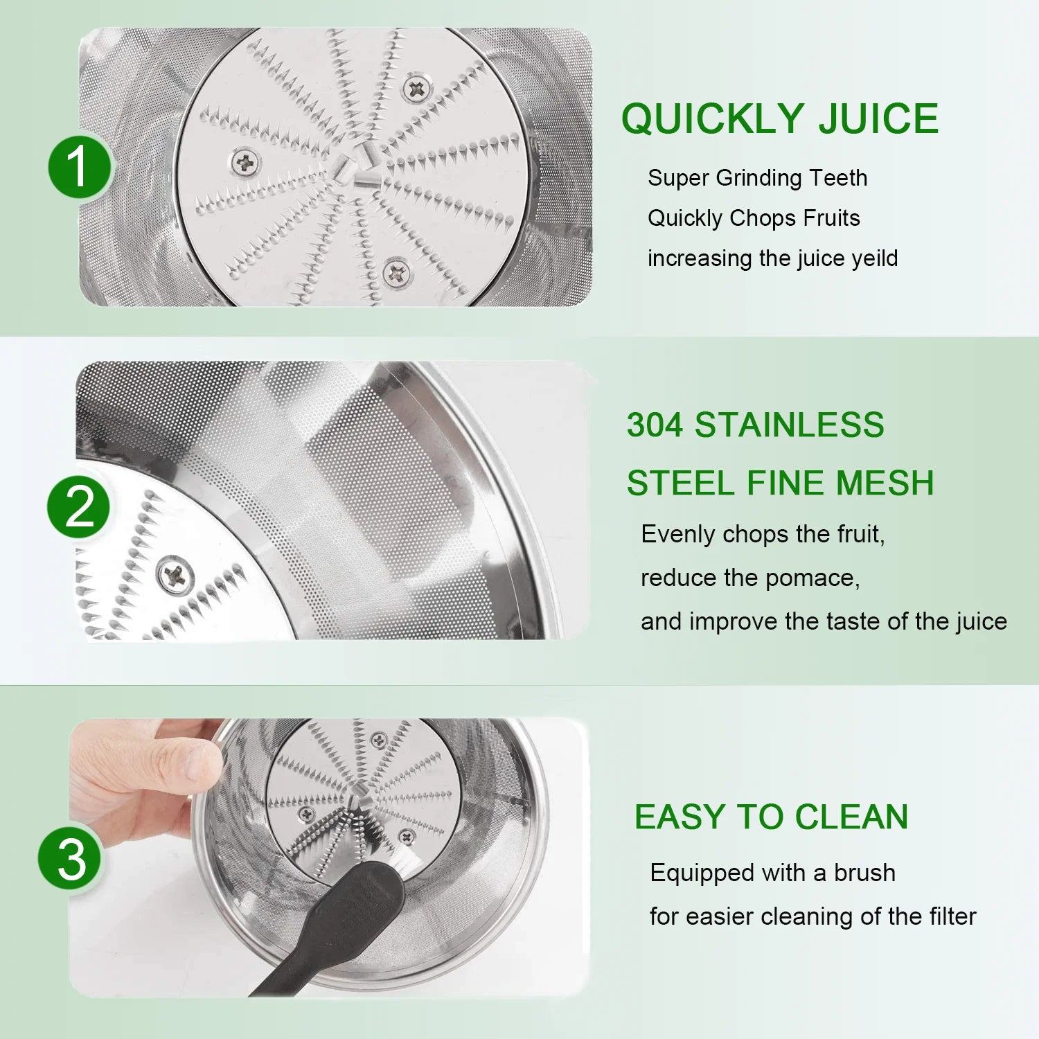 Centrifugal Juicer Machine with 3'' Wide Mouth, 2 Speeds, 400 Watts, Anti-Drip