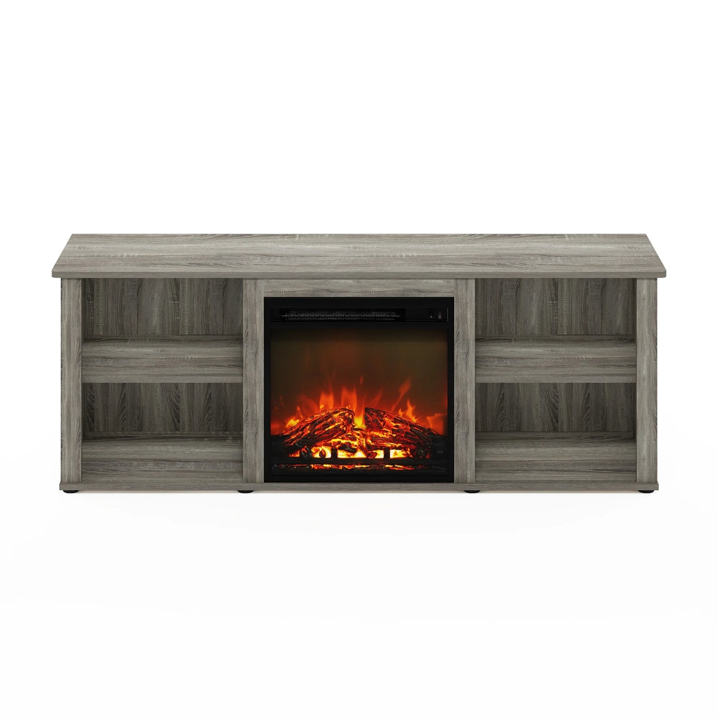 Montale 60 Inch TV Stand with Fireplace, French Oak Grey