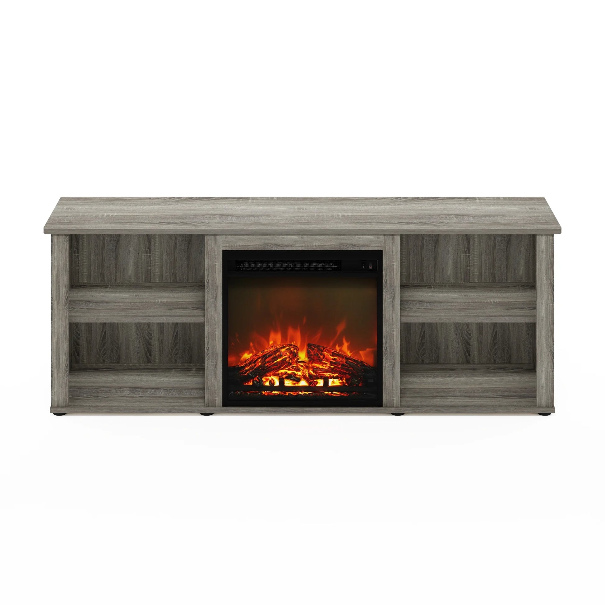 Montale 60 Inch TV Stand with Fireplace, French Oak Grey